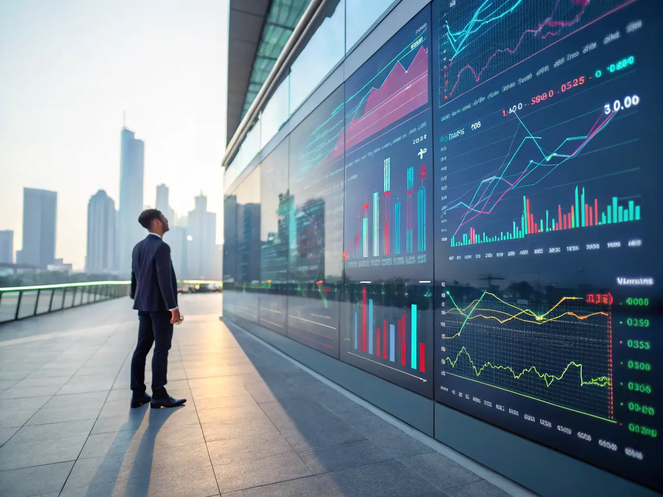 A predictive analytics model forecasting future financial performance based on historical data and market trends, helping a financial services company anticipate and prepare for future challenges and opportunities.