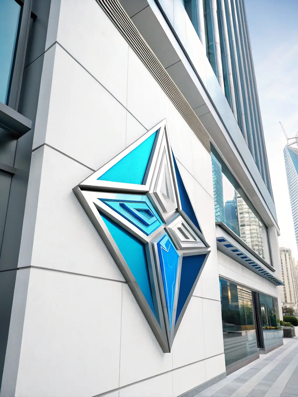 A sleek, modern logo design representing a financial institution, emphasizing trust and innovation, reflecting MachBanc's brand building services.